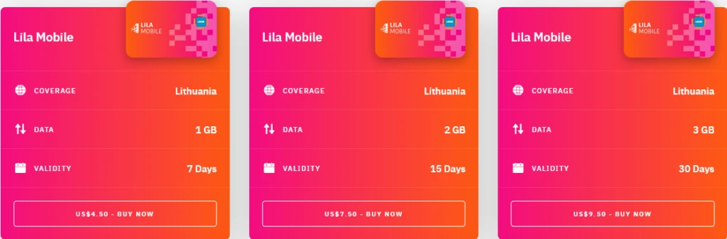 Airalo Lithuania Lie Mobile eSIM with Prices