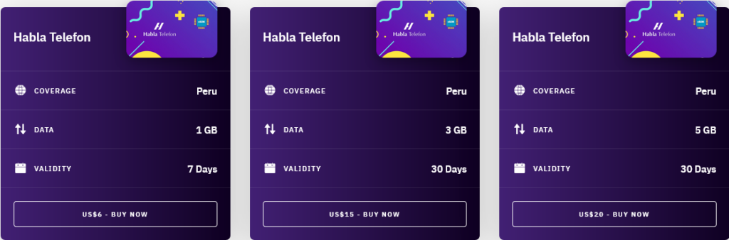 Airalo Peru Habla Telefon eSIM with Prices