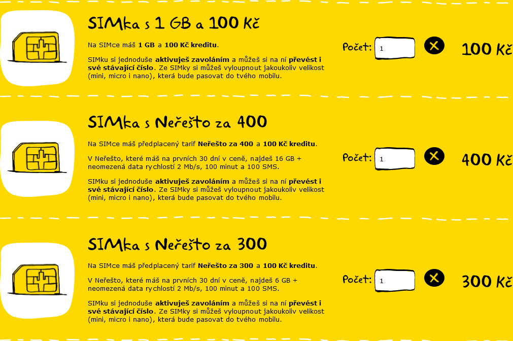 Kaktus Czech Republic SIM Card Prices