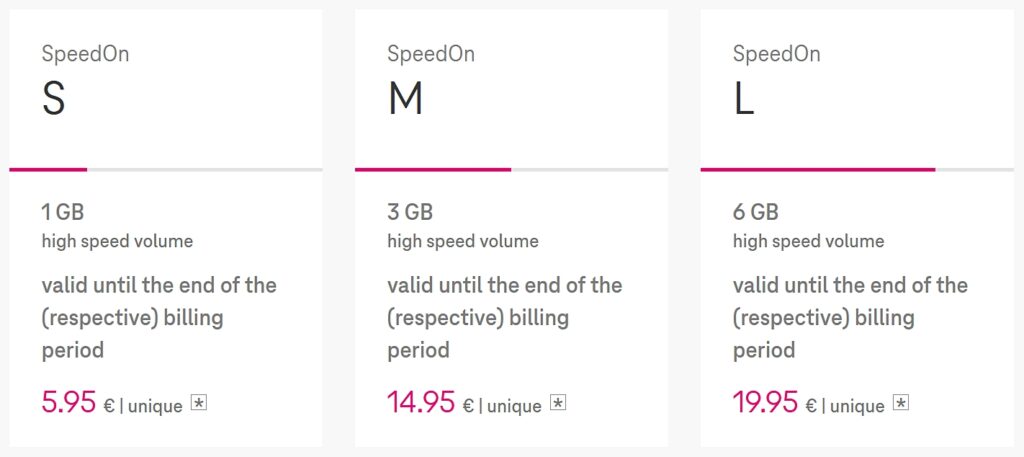 Telekom Germany Prepaid Datenpässe Plans