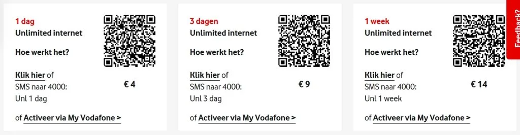 Vodafone Netherlands Unlimited Internet Bundle