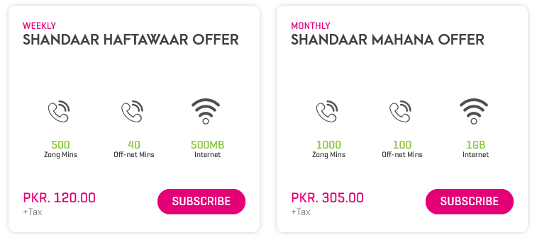 Zong Pakistan Call Bundles1