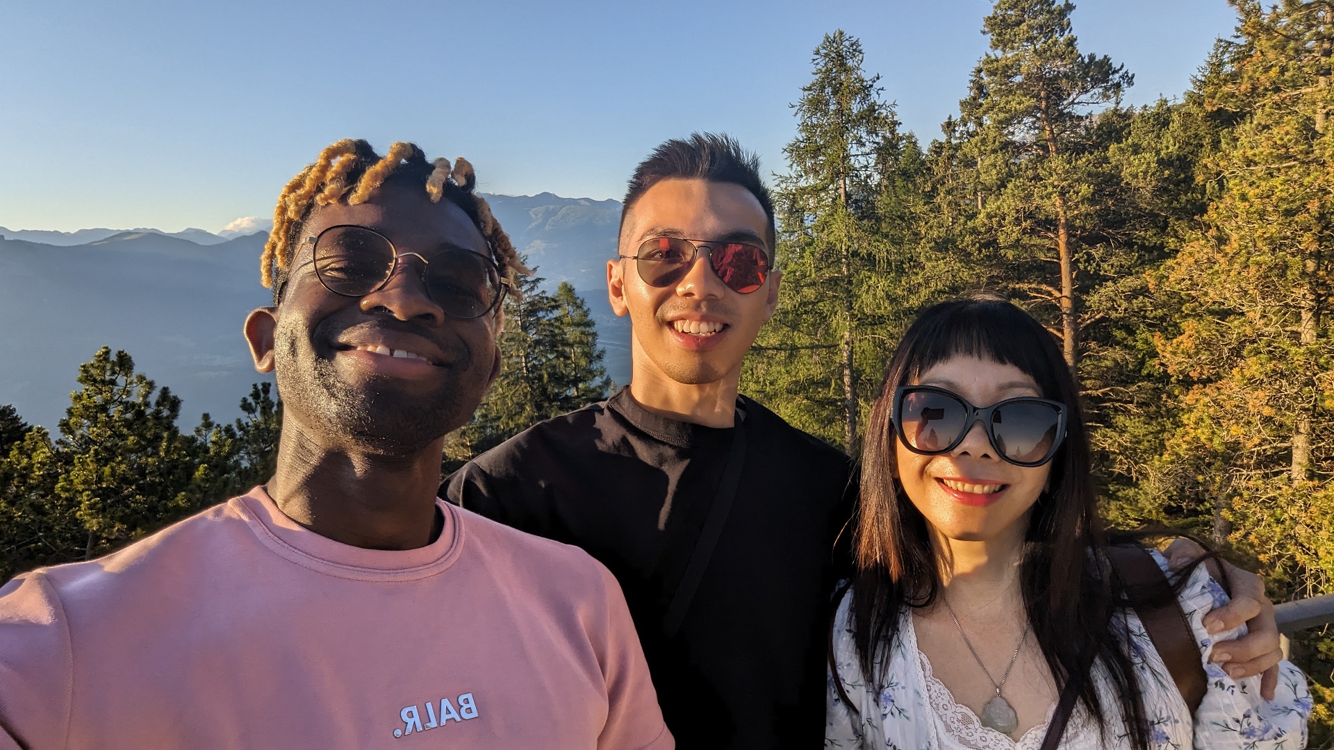 Adu and his boyfriend Michael and mother-in-law Winny up in the mountains in Liechtenstein