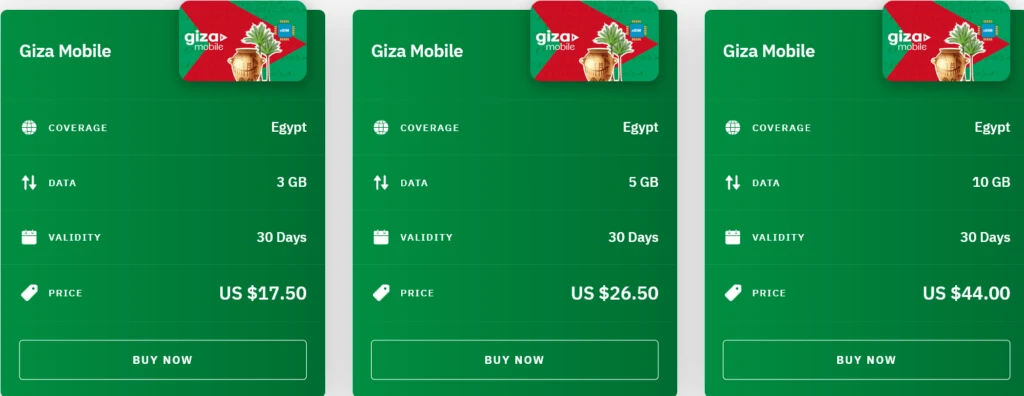 Airalo Egypt Giza Mobile eSIM with Prices