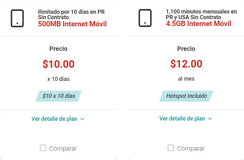 Claro Puerto Rico Planes de Renta por Minuto Rent Per Minute Plans