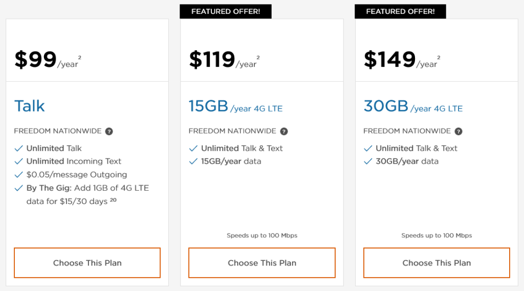 Freedom Mobile Canada Prepaid by the Year Plan