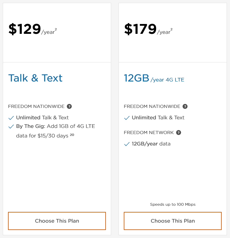 Freedom Mobile Canada Prepaid by the Year Plans1