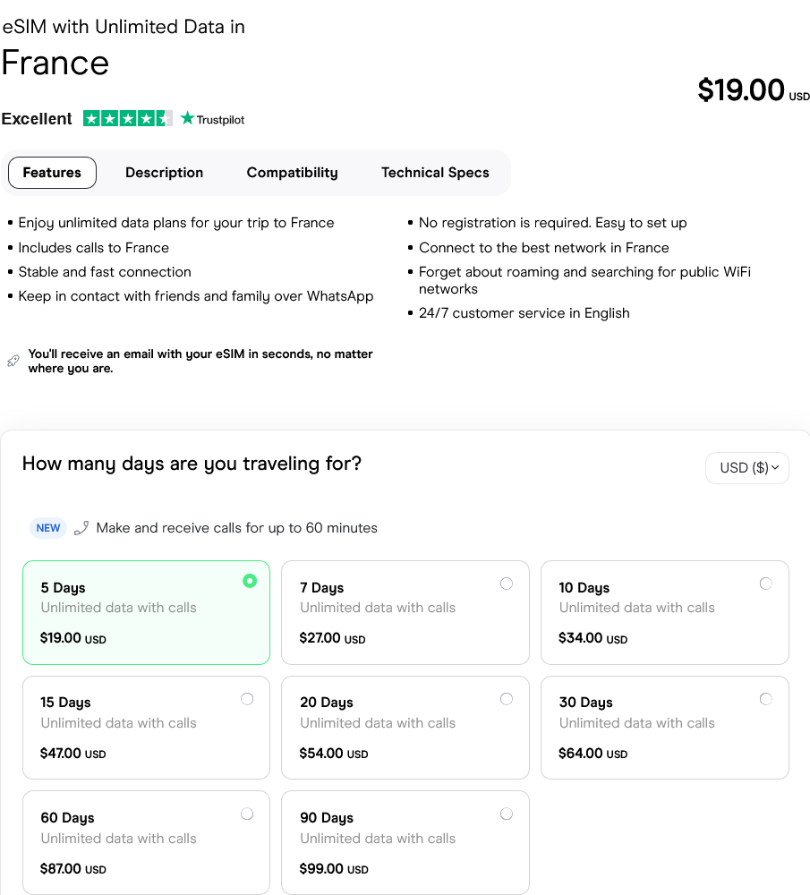 Holafly France eSIMs