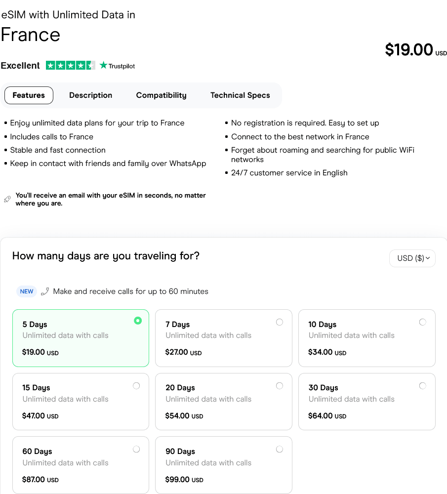 Holafly France eSIMs