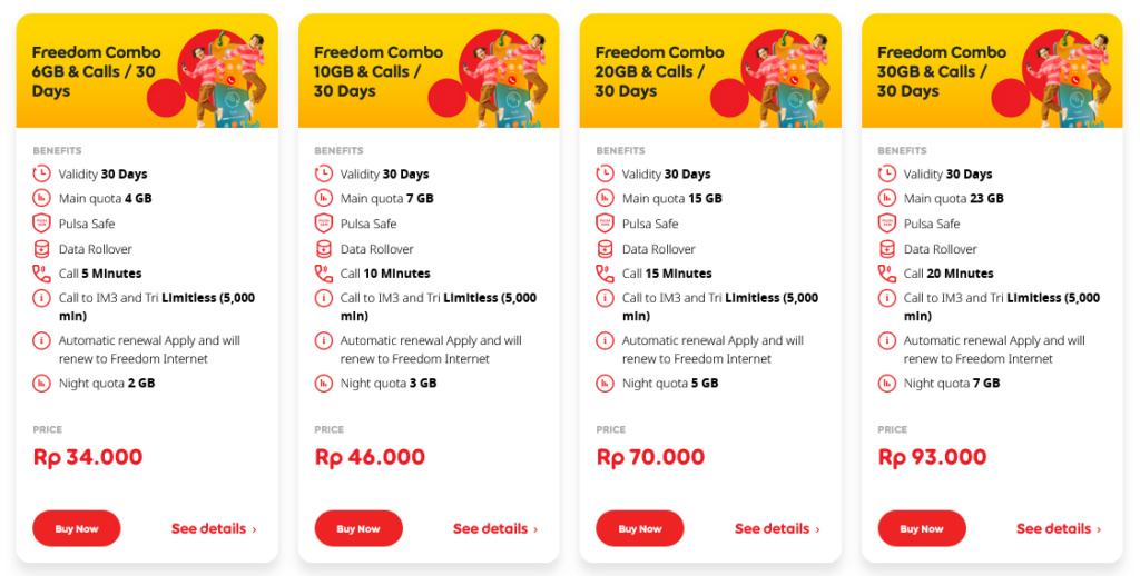 Indosat Ooredo Hutchison Indonesia Freedom Combo Plans1