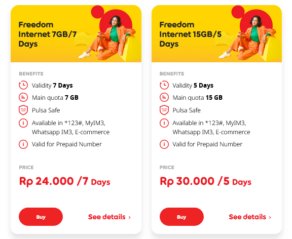Indosat Ooredo Hutchison Indonesia Freedom Internet 1st 5 Hari Plans1