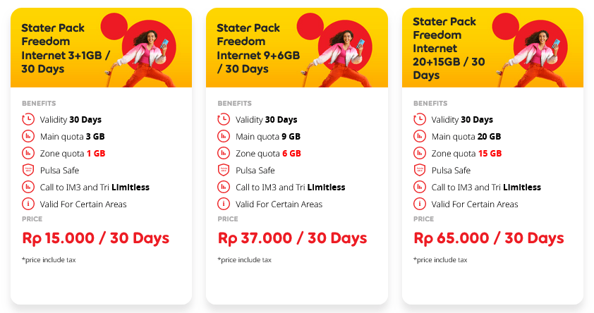 Indosat Ooredo Hutchison Indonesia Stater Pack Freedom Internet Quota Plus