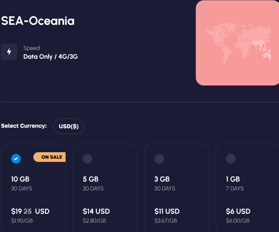 Nomad SEA-Oceania eSIM with Prices