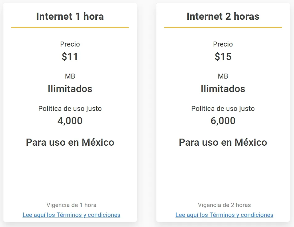 OXXO CEL Mexico Paquetes de Internet por tiempo