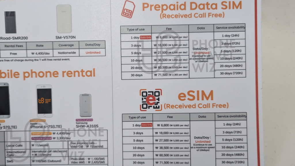 SK Telecom Tourist SIM Cards & eSIMs Sold at Seoul Gimpo International Airport