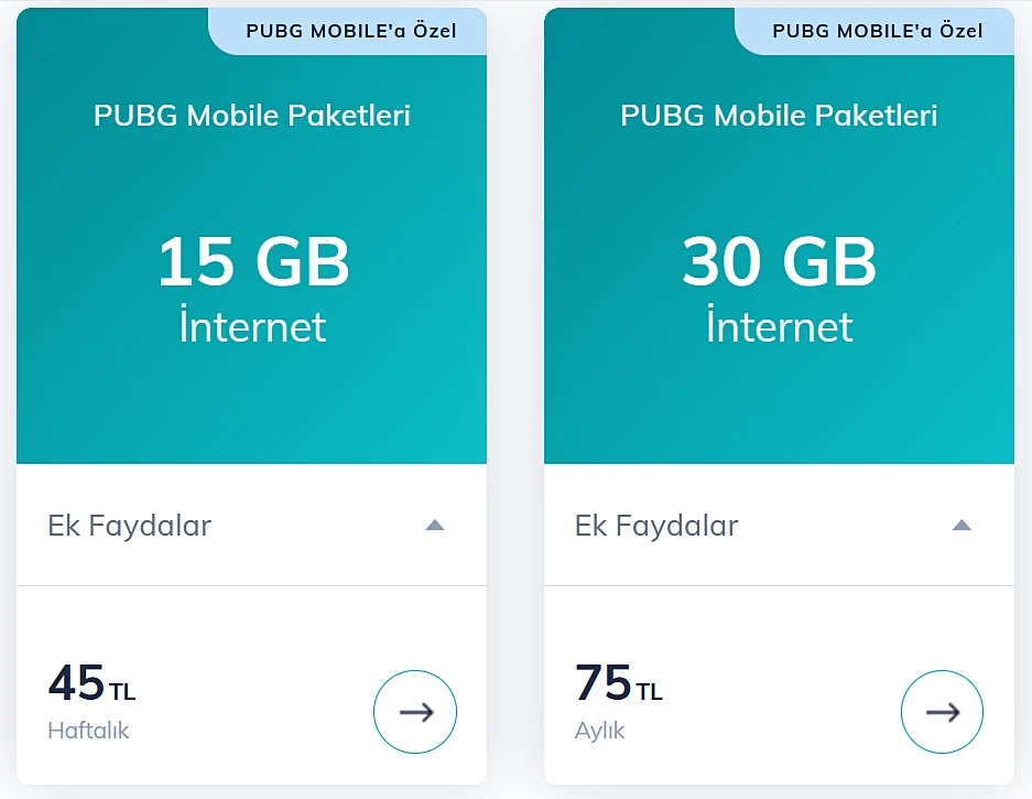 Türk Telekom Turkey PUBG Mobile Paketleri PUBG Mobile Packs Plan