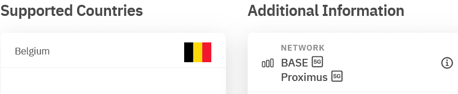 Airalo Belganet eSIM Supported Networks (Base & Proximus)