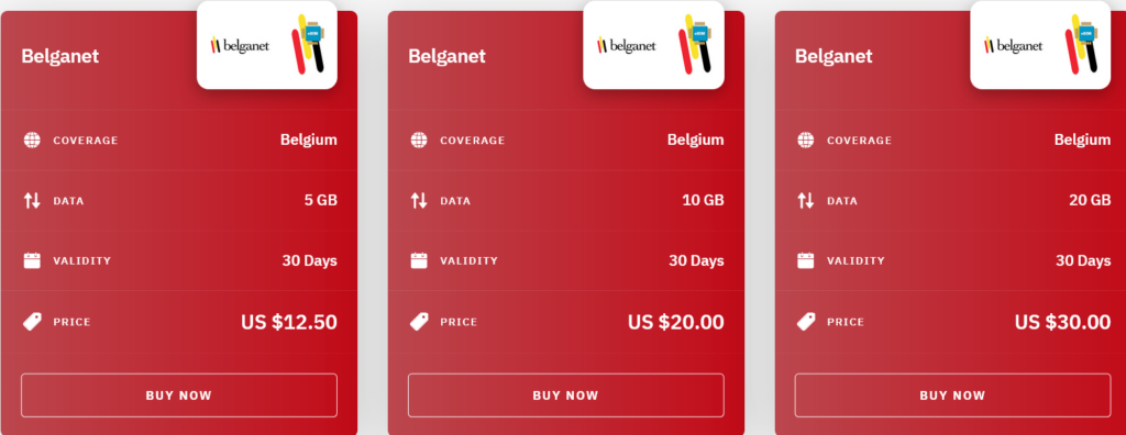 Airalo Belgium Belganet eSIM with Prices