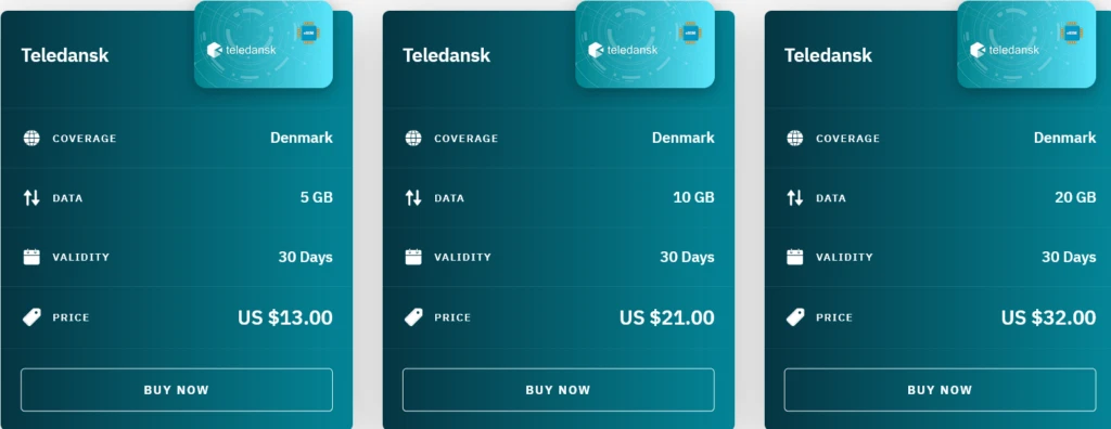 Airalo Denmark Teledansk eSIM with Prices