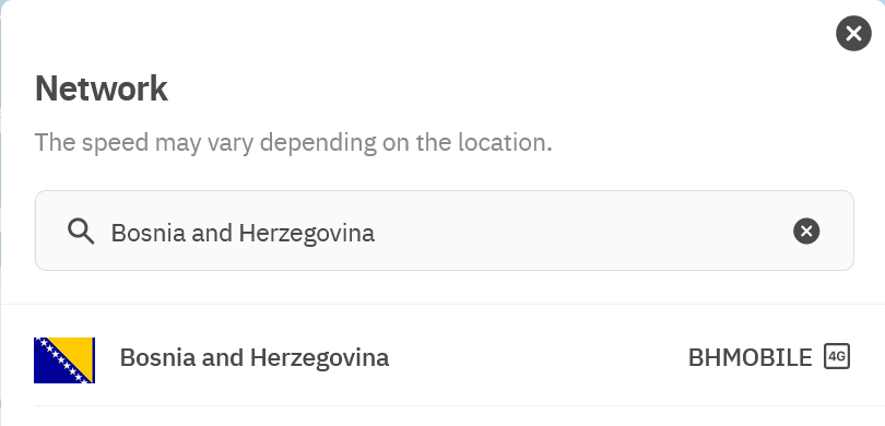 Airalo Discover+ eSIM Supported Network in Bosnia & Herzegovina (BH Telecom)