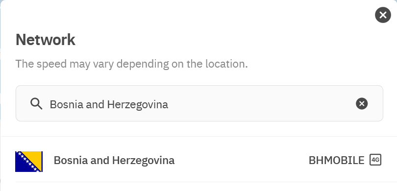 Airalo Discover+ eSIM Supported Network in Bosnia & Herzegovina (BH Telecom)