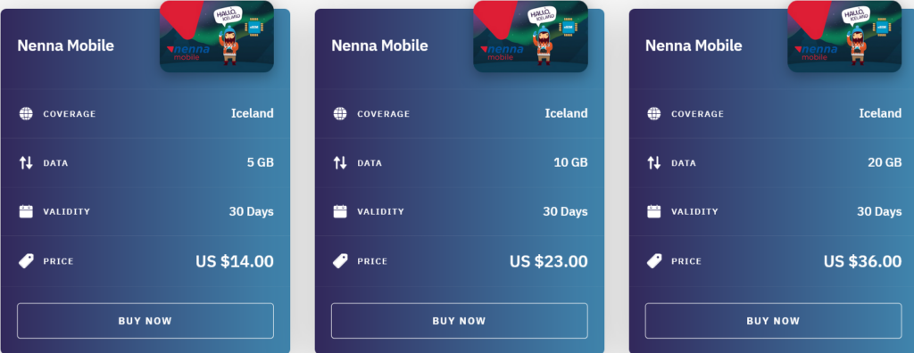 Airalo Iceland Nenna Mobile eSIM with Prices