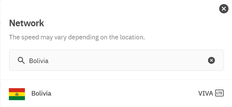 Airalo Latamlink Bolivia eSIM Supported Network (Viva)