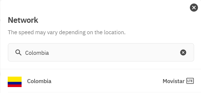 Airalo Latamlink Colombia eSIM Supported Network (Movistar)