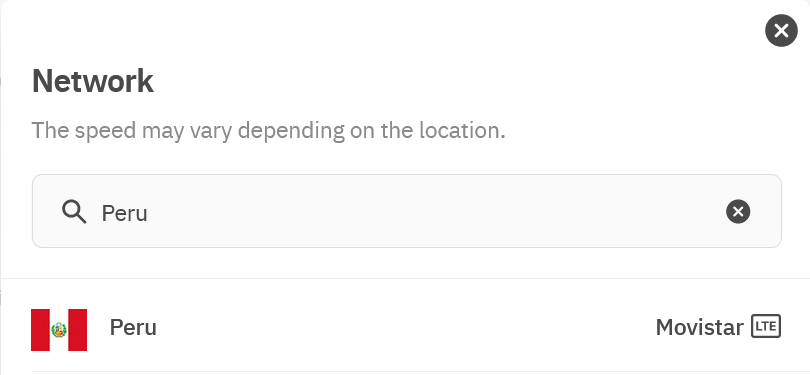 Airalo Latamlink Peru eSIM Supported Network (Movistar)
