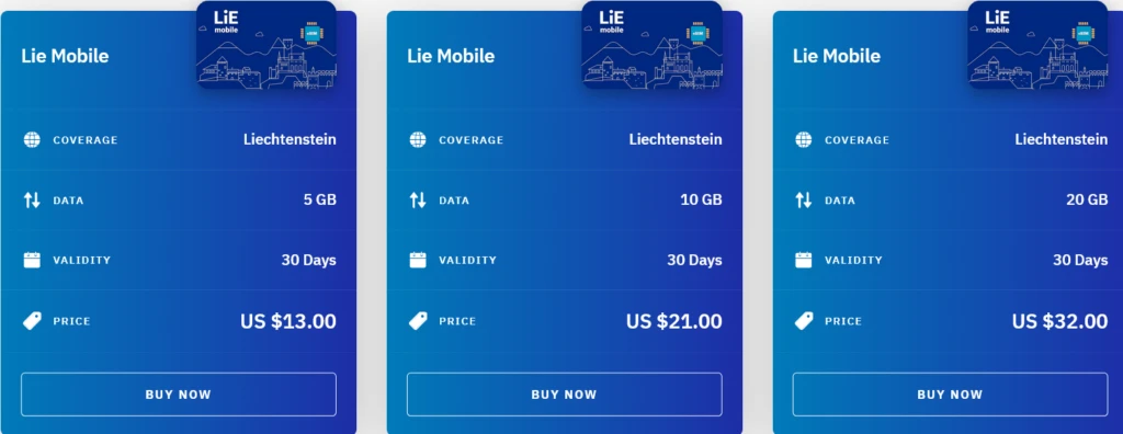 Airalo Liechtenstein Lie Mobile eSIM with Prices