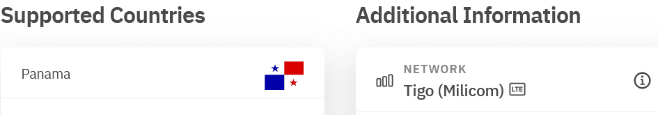 Airalo Pancell Digital eSIM Supported Network (Tigo)