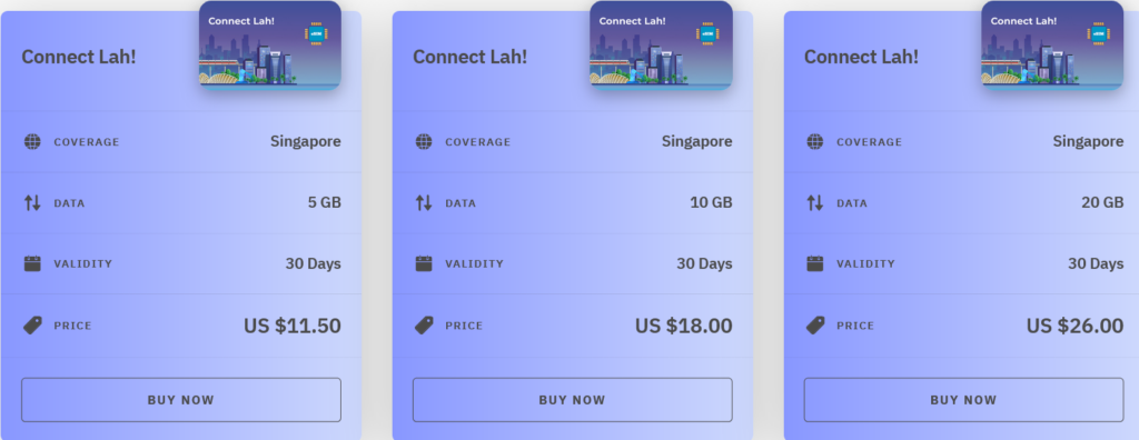 Airalo Singapore Connect Lah! eSIM with Prices