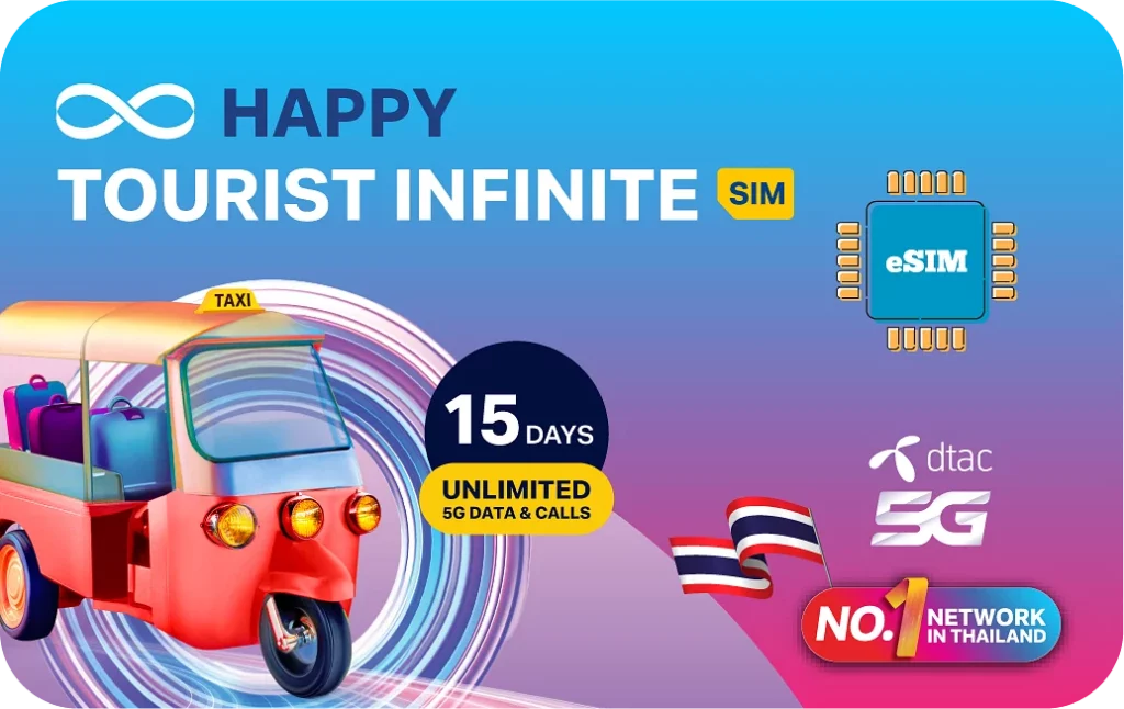Airalo Thailand Dtac Happy Tourist Infinite eSIM