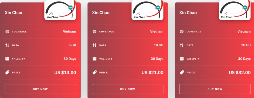 Airalo Vietnam Xin Chao eSIM with Prices