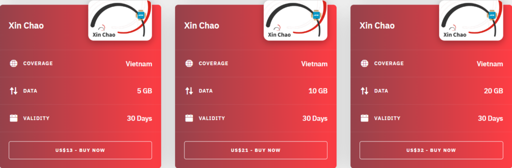 Airalo Vietnam Xin Chao eSIM with Prices
