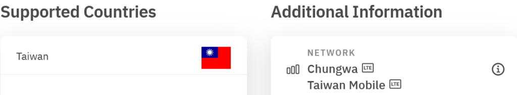 Airalo Xie Xie eSIM Supported Networks (Chunghwa Telecom & Taiwan Mobile)