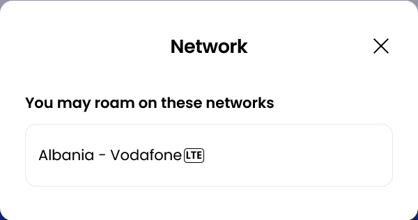 Alosim Albania eSIM Supported Network (Vodafone)