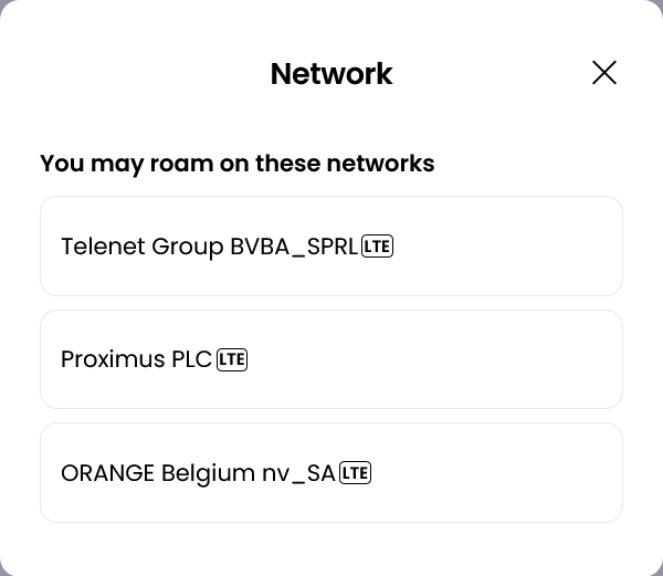 Alosim Belgium eSIM Supported Networks (Telenet, Proximus & Orange)