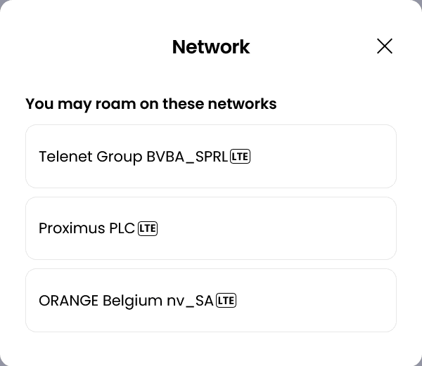 Alosim Belgium eSIM Supported Networks (Telenet, Proximus & Orange)