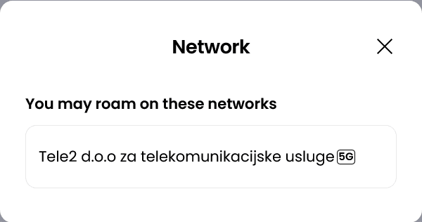 Alosim Croatia eSIM Supported Network (Tele2)