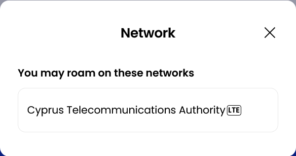 Alosim Cyprus eSIM Supported Network (Cyprus Telecommunications Authority)