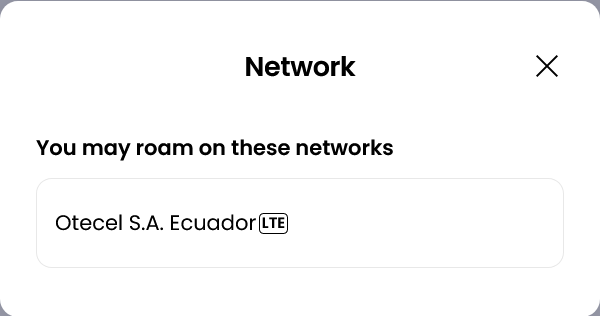 Alosim Ecuador eSIM Supported Network (Otecel)