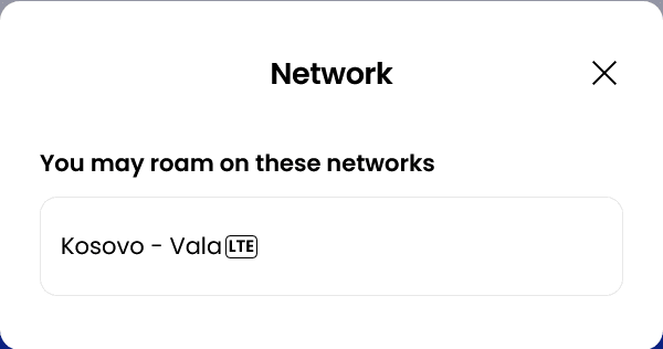 Alosim Kosovo eSIM Supported Network (Vala)