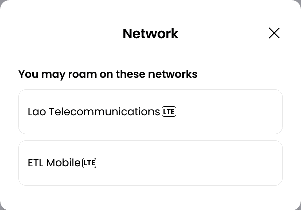 Alosim Laos eSIM Supported Networks (Lao Telecommunications & ETL Mobile)