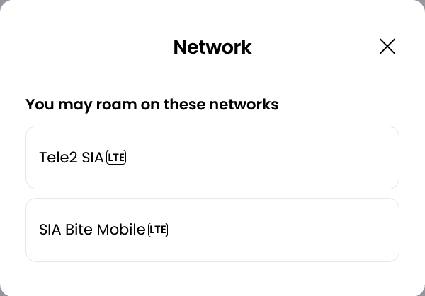 Alosim Latvia eSIM Supported Networks (Tele2 & Bite Mobile)