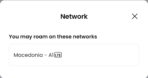 Alosim North Macedonia eSIM Supported Networks (A1)