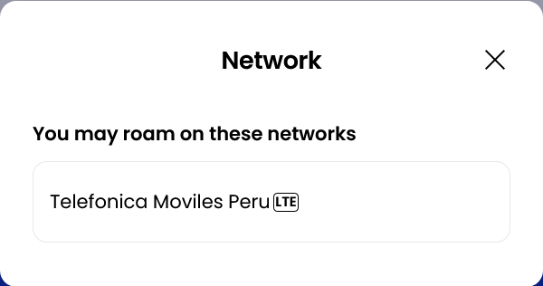 Alosim Peru eSIM Supported Network (Movistar)