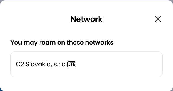 Alosim Slovakia eSIM Supported Network (O2)