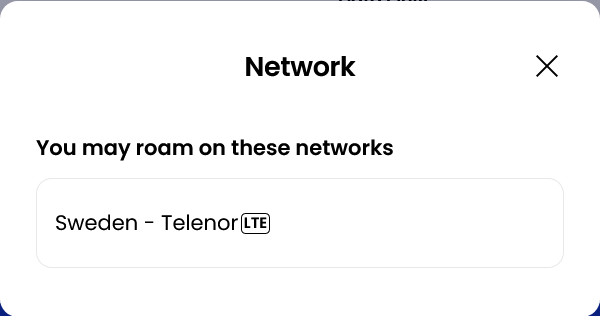 Alosim Sweden eSIM Supported Network (Telenor)