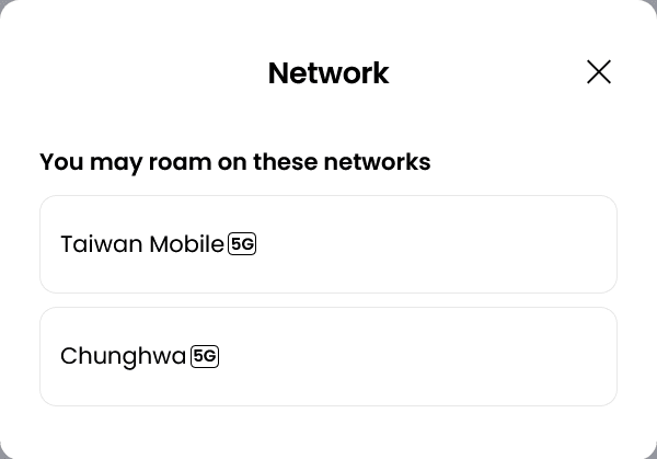 Alosim Taiwan eSIM Supported Networks (Taiwan Mobile & Chunghwa Telecom)